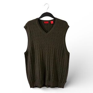 ⭐️ Vintage 1990’s Unisex Izod Green Cable Sweater Vest - PTP 23